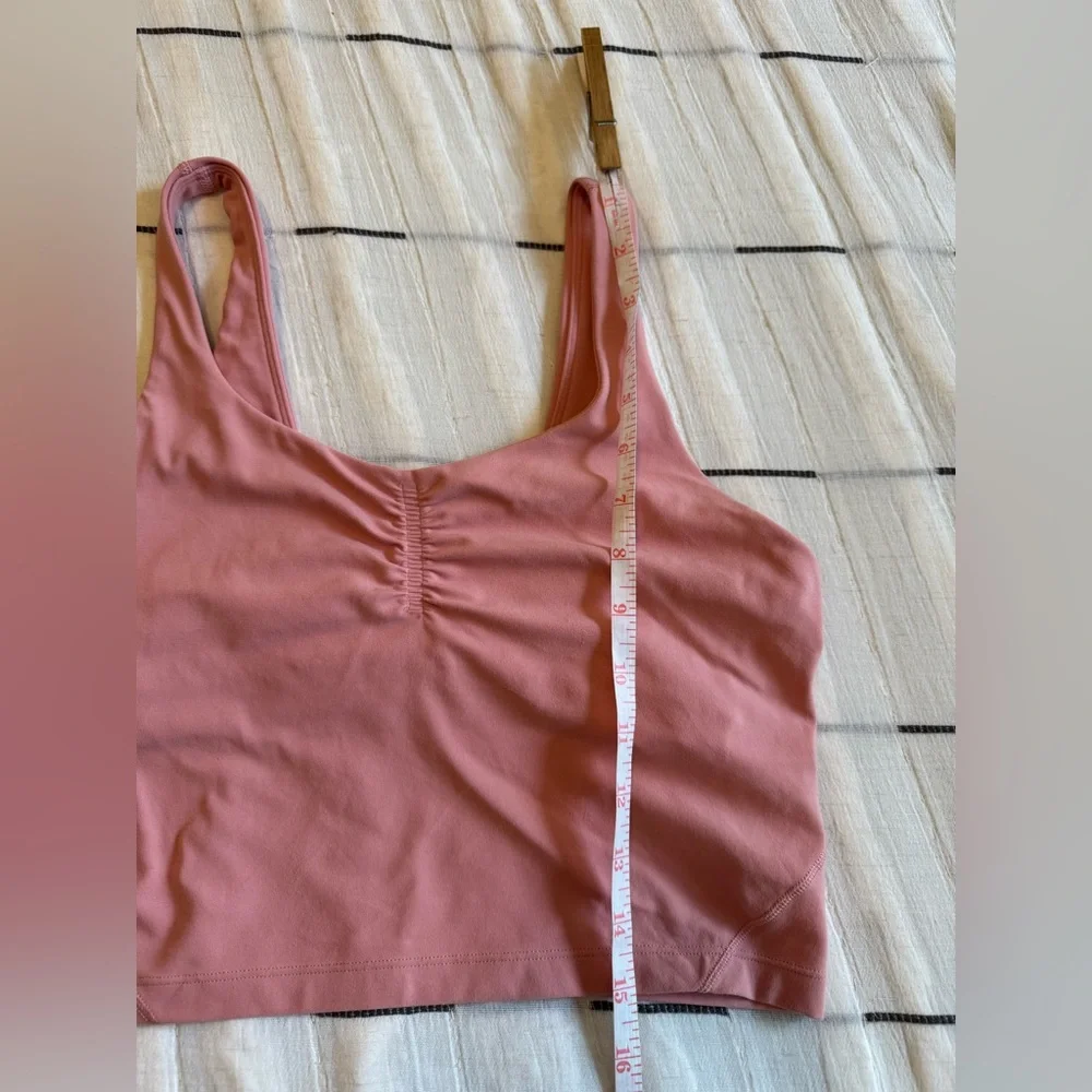 Lululemon Align Gathered-Front Tank Top Pink Puff Size 6 Nulu Yoga Crop